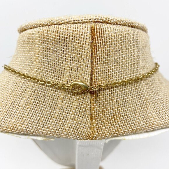 Neutrals & Brown Beaded clusters w/Center Dangle Pendant on gold tone chain - Picture 6 of 6